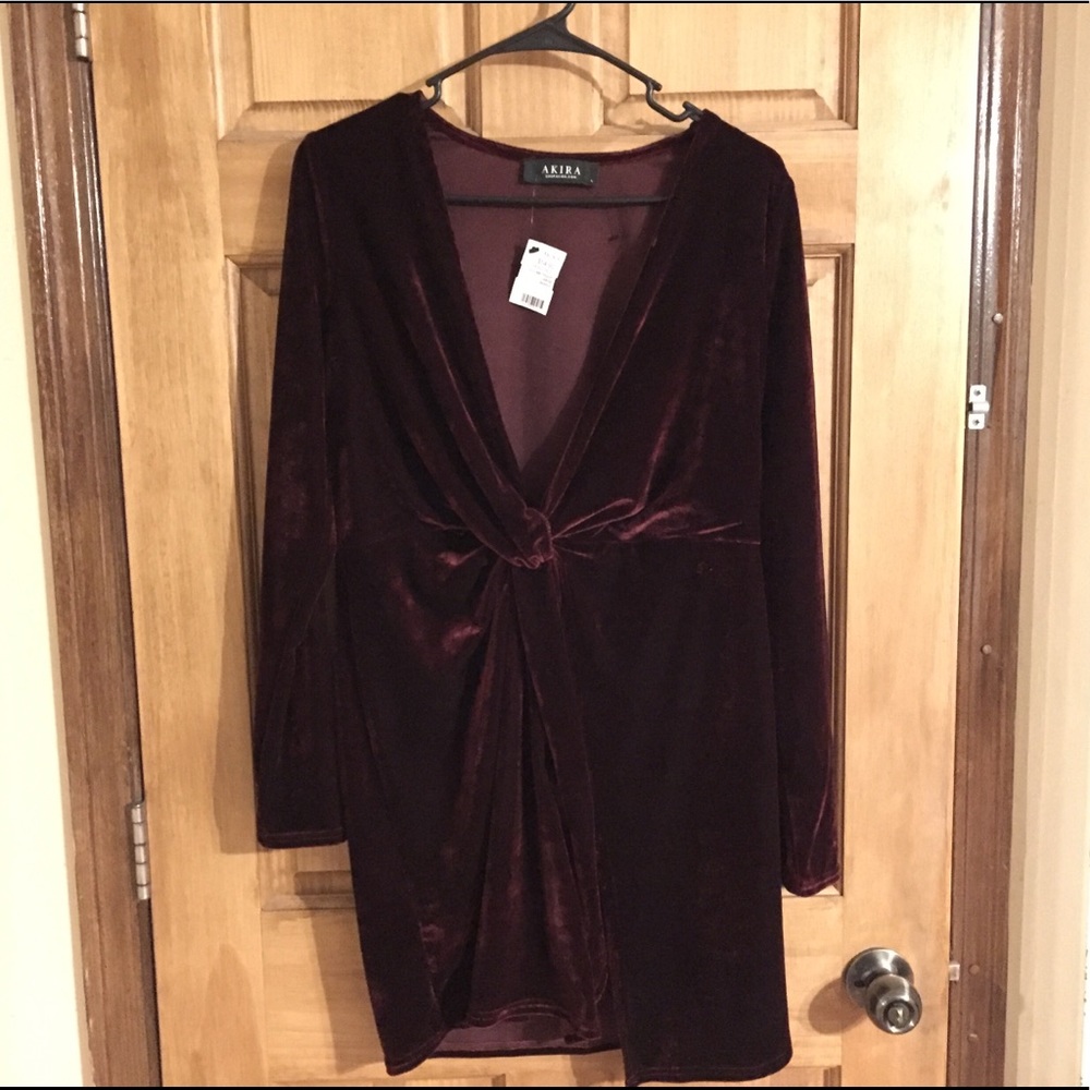 NEW Akira Velvet Burgundy/Maroon Tight Dress